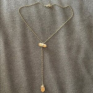Elegant Gold Crystal Pendant Necklace